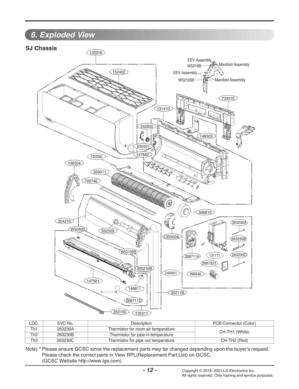 Diagram 1 Diagram and Parts List for ARNU053SJA4 AMBBLUS LG Air Conditioner