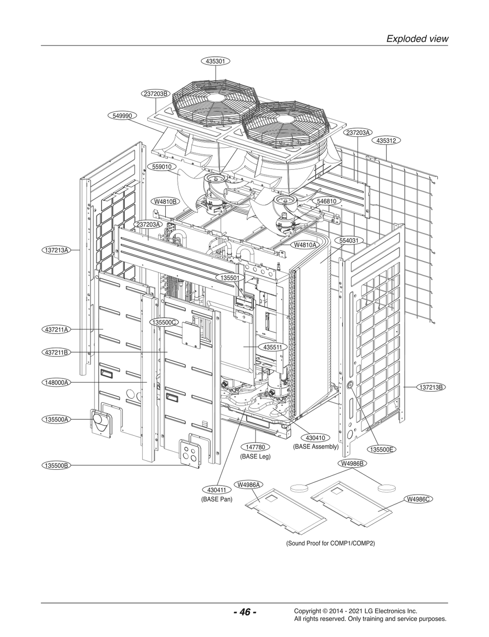 Diagram 2 Diagram and Parts List for ARUN145BTE4 AWGBLUS LG Air Conditioner