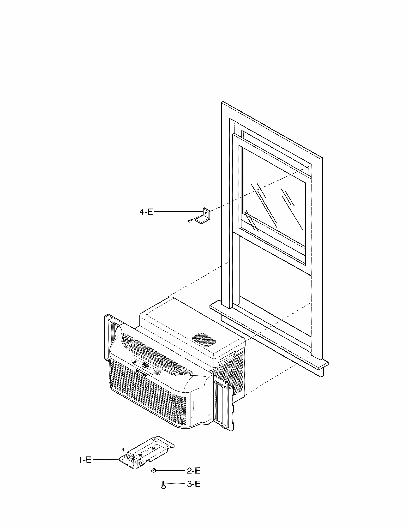 Installation Kit Assembly Part Diagram and Parts List for 58075062501  Kenmore Air Conditioner