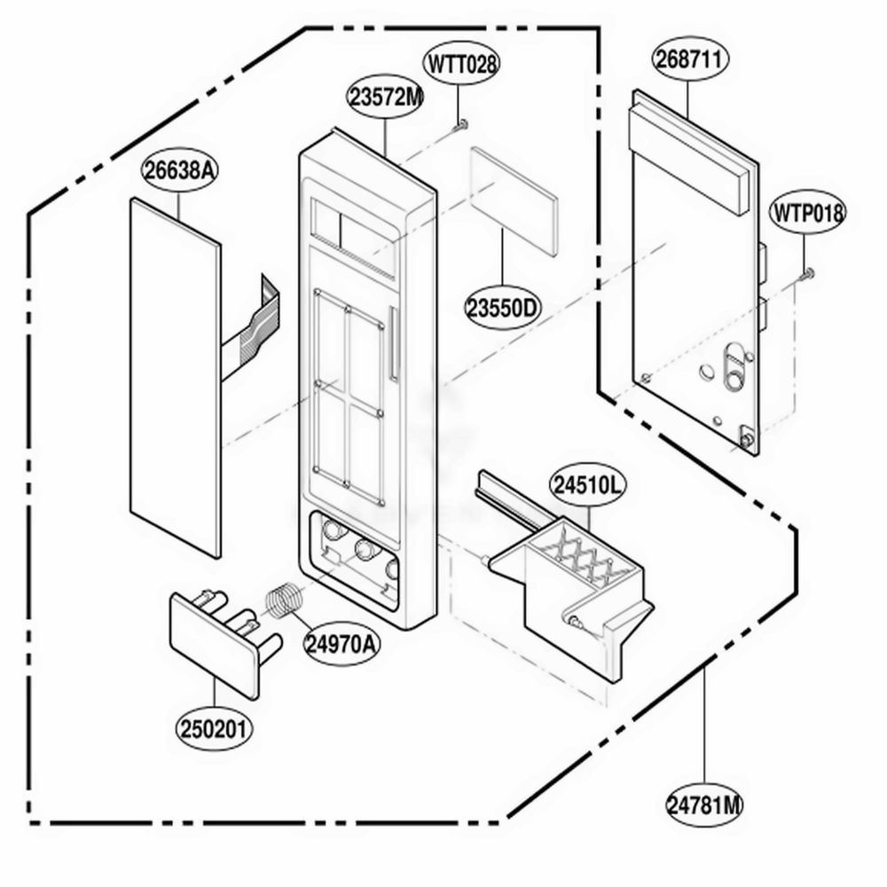 Controller Parts Diagram and Parts List for MT1151SGB SGEWRP LG Range