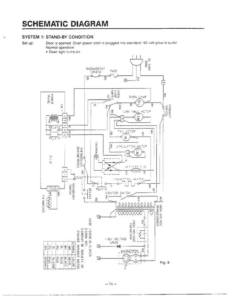 Schematic Diagram Diagram and Parts List for MH-1355M  LG Microwave
