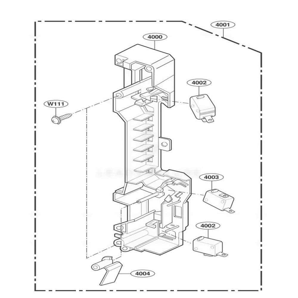 Latch Board Parts Diagram and Parts List for LMVH1750SW AWHELGA LG Range