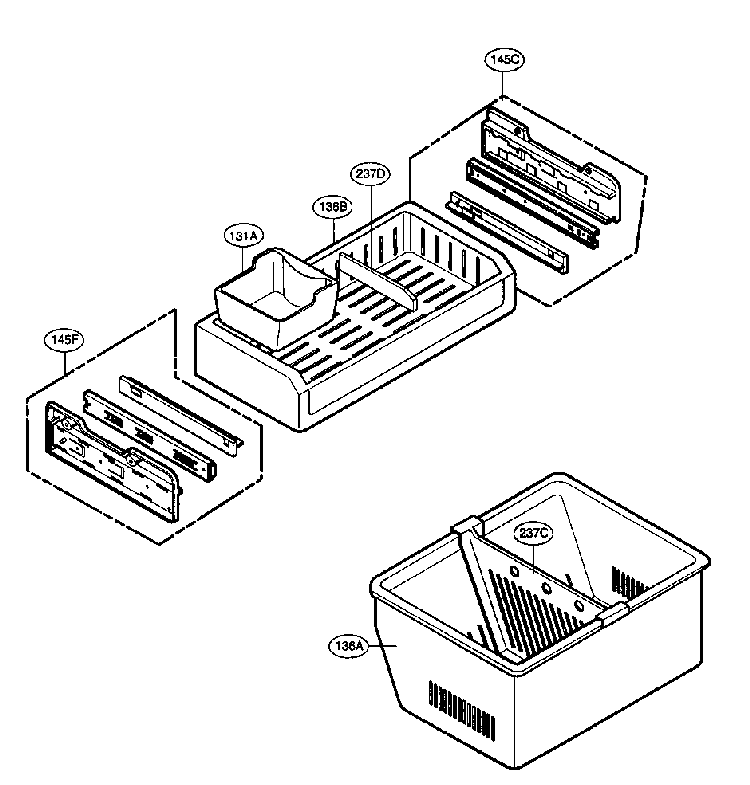 Freezer Parts Diagram and Parts List for LFX25950SB 00 LG Refrigerator