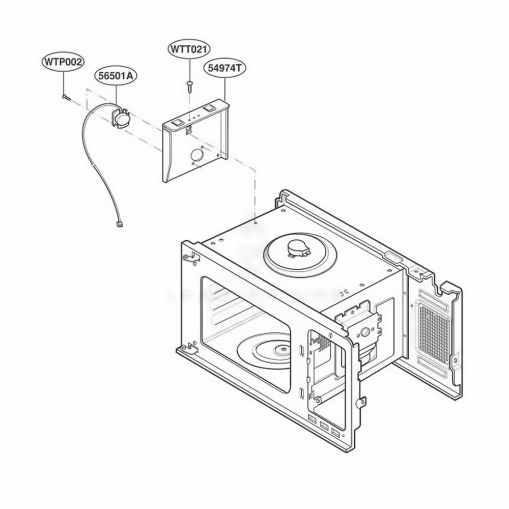 Sensor Parts Diagram and Parts List for JES1851AB ALEGEU LG Range