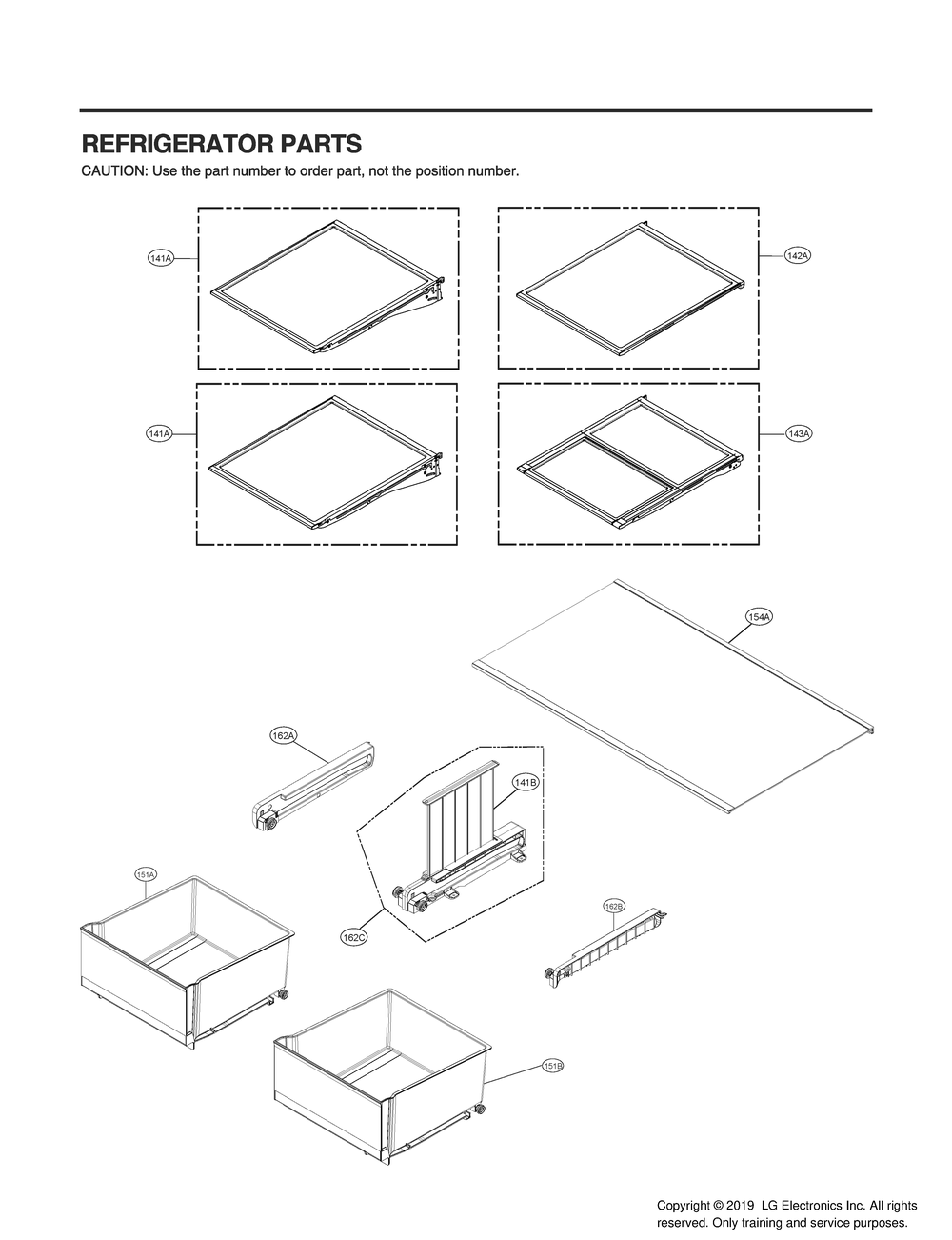 Refrigerator Parts Diagram and Parts List for GR-X30GMKYM ASBCNA2 LG Refrigerator