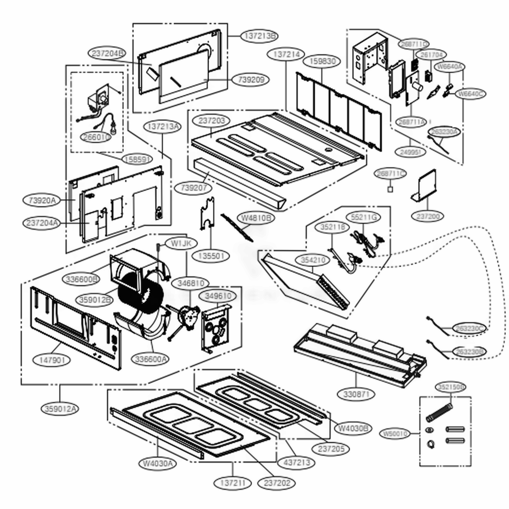 M1 Chassis Diagram and Parts List for ARNU183M1A4 ANWALUS LG Air Conditioner