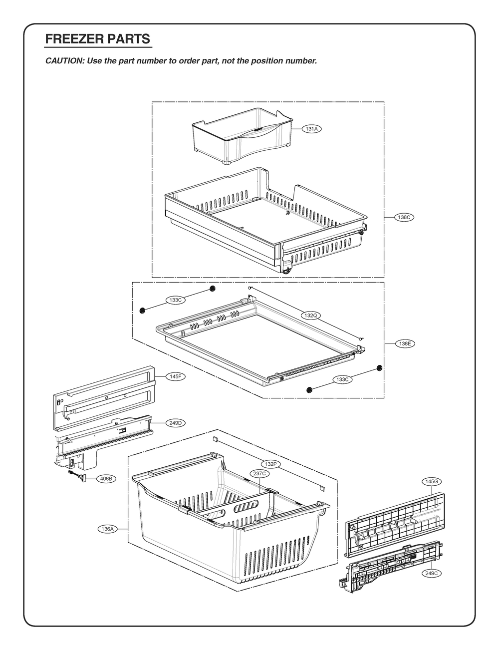 Freezer Parts Diagram and Parts List for GR-L248KSRM ASTCSE0 LG Refrigerator