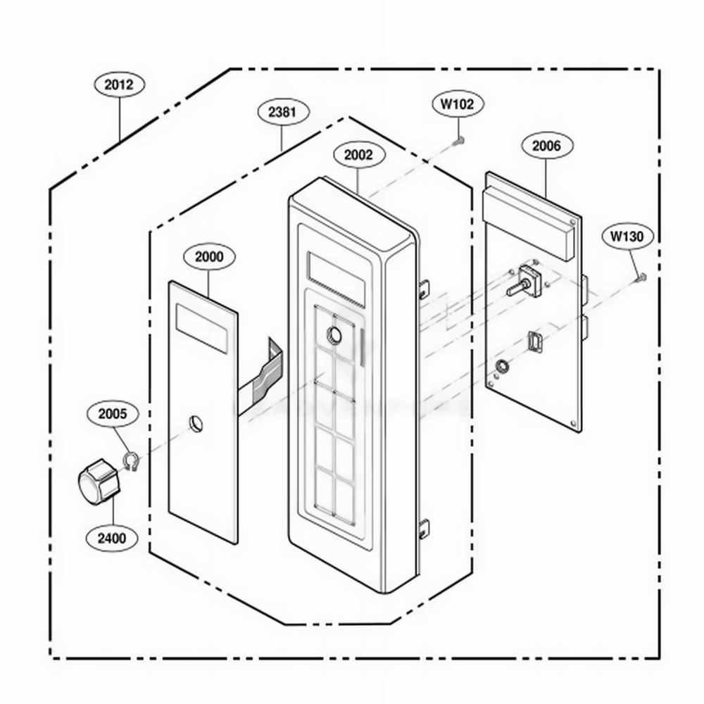 Control Panel Parts 2 Diagram and Parts List for DFS11G ASTQMTR LG Range