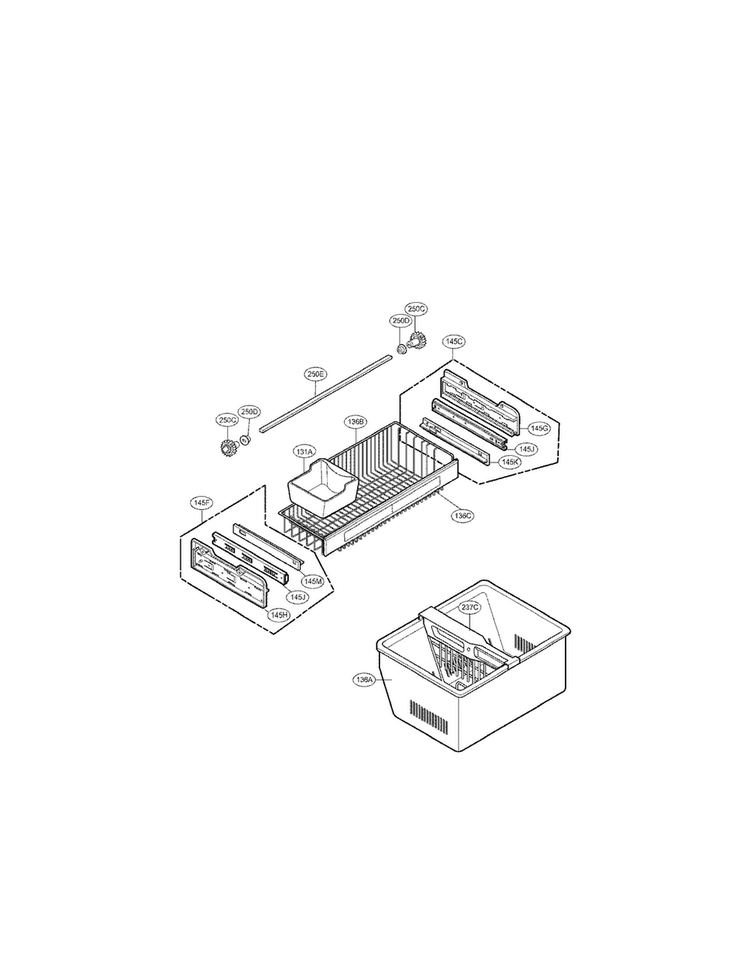Freezer Parts Diagram and Parts List for LFX21971ST 01 LG Refrigerator
