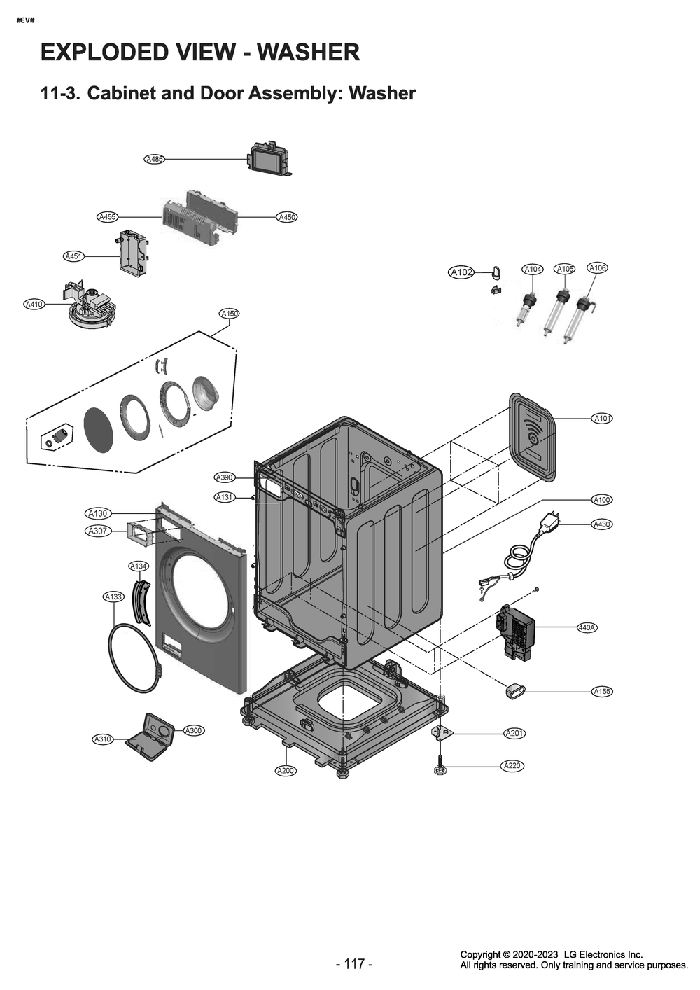 Diagram 4 Diagram and Parts List for W3P7CVU2WVS ABWEUUS LG Washer