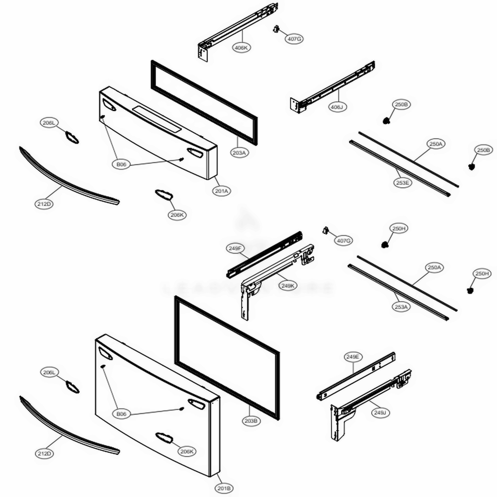 Door Parts 3 Diagram and Parts List for LRMDC2306S ASTCNA0 LG Refrigerator