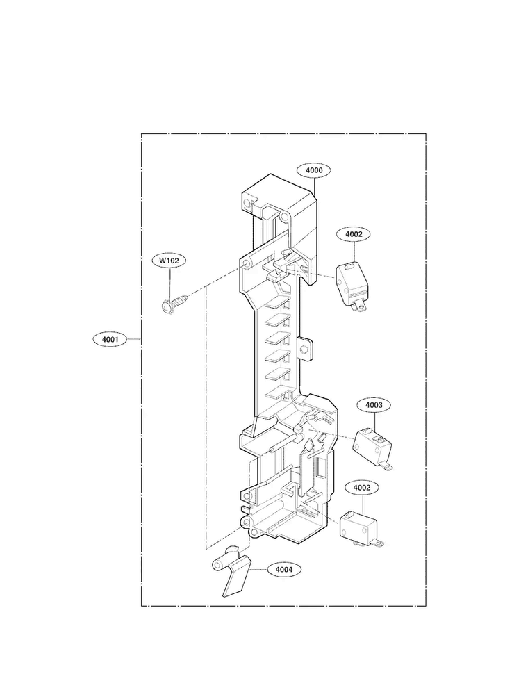 Latch Board Parts Diagram and Parts List for LMV1683ST 00 LG Microwave