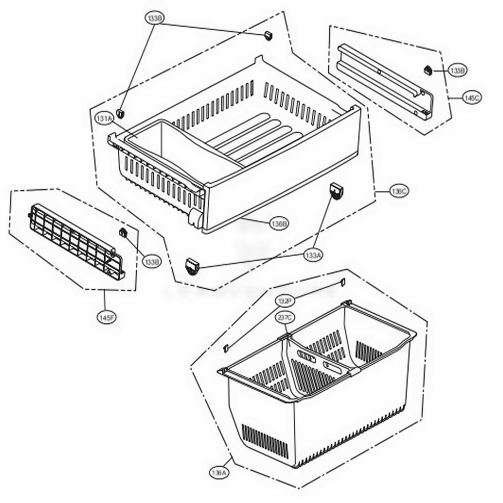 Freezer Parts Diagram and Parts List for 71059 AWBCSE4 LG Refrigerator