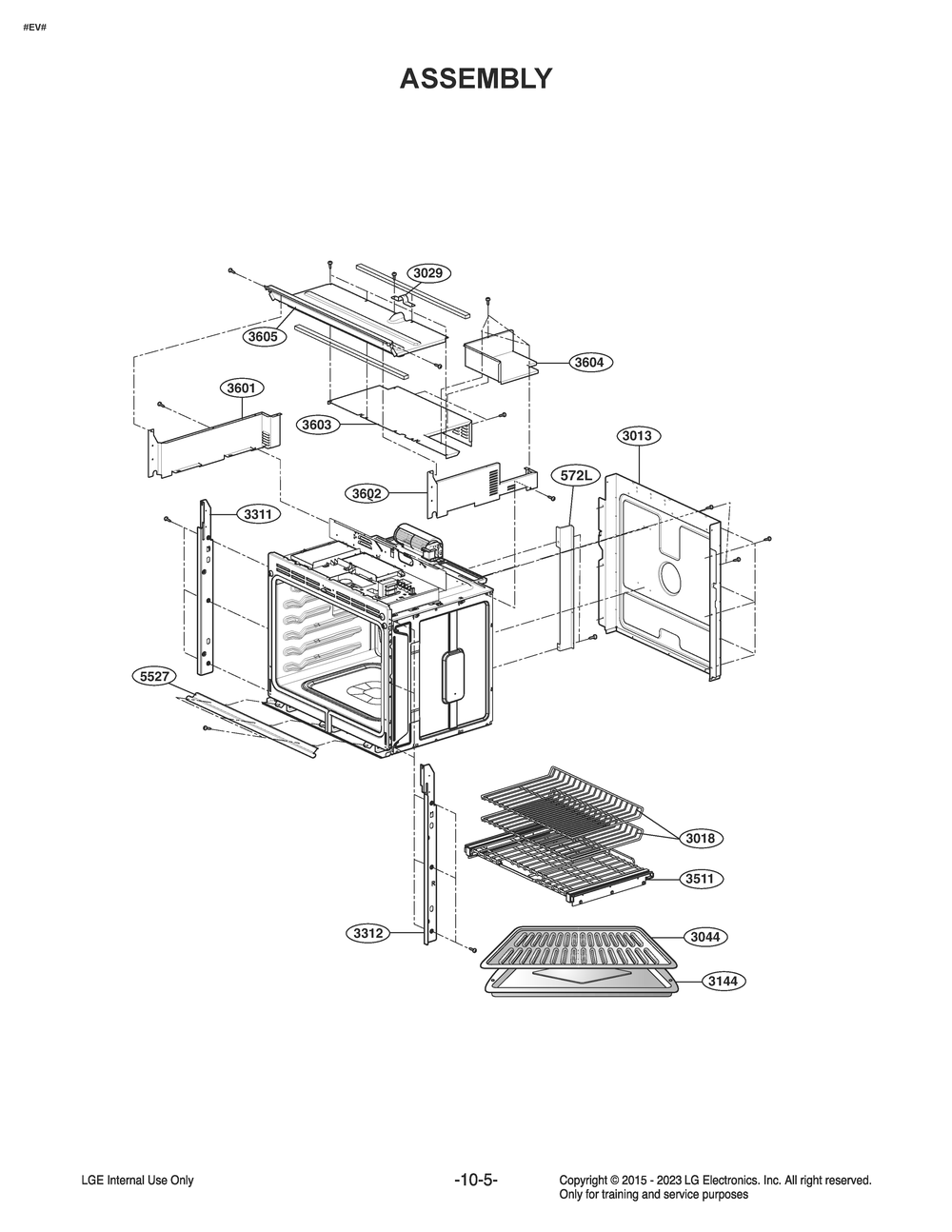 Assembly Diagram and Parts List for LB3642SP AS6LSTD LG Range