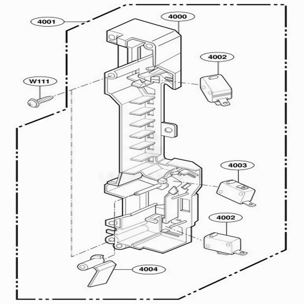 Latch Board Parts Diagram and Parts List for LMV1921SS AS1EGSC LG Range