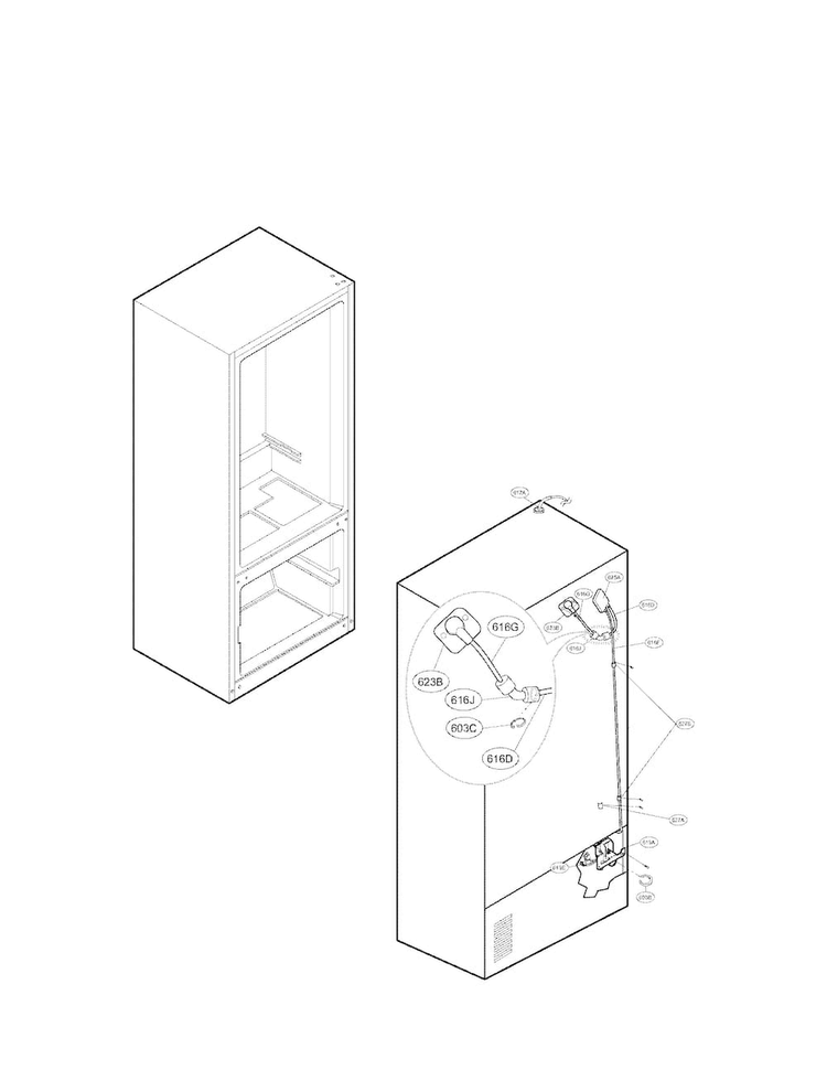 Ice Maker Parts Diagram and Parts List for LFX25961AL01  LG Refrigerator