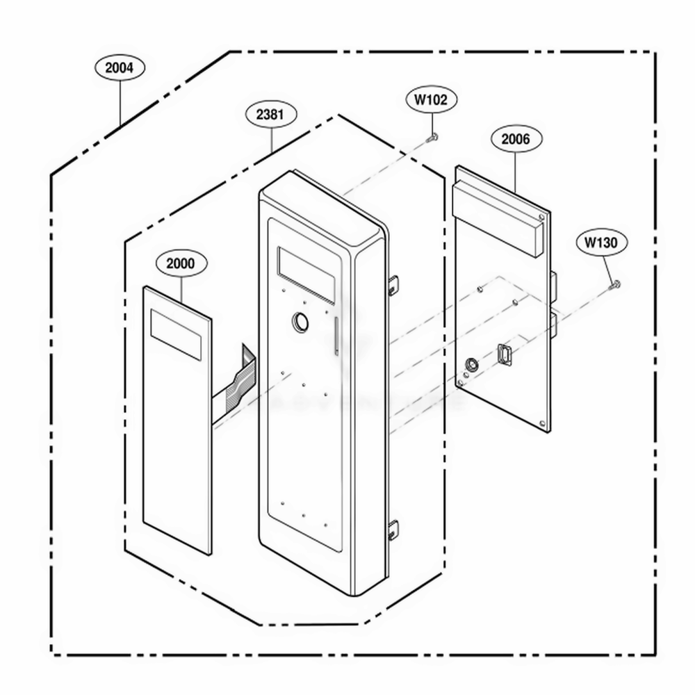 Control Panel Parts Diagram and Parts List for RFS18MPS AST6AMA LG Range