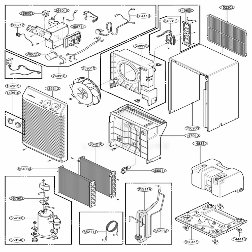 Main Diagram and Parts List for DH4010E AWYCLOW LG Air Conditioner