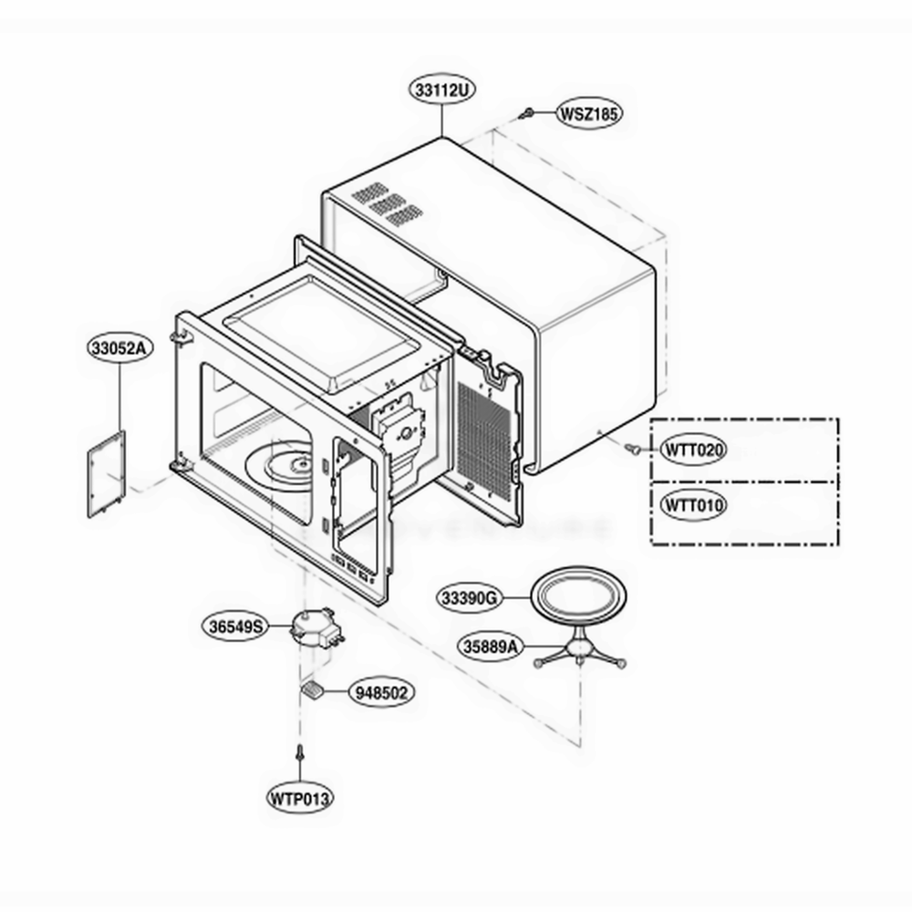 Oven Cavity Parts Diagram and Parts List for MT4110SPQ KWHEWRP LG Wall Oven