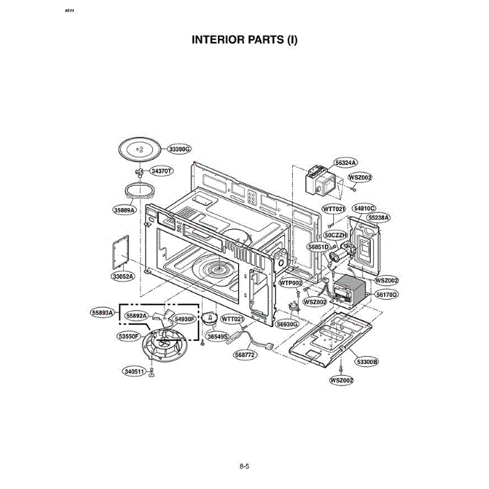 Section 7 Diagram and Parts List for LMV-1975ST ASTELGA LG Microwave Oven Combo