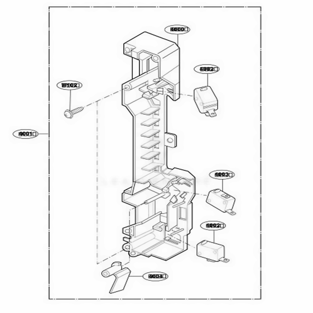 Latch Board Parts Diagram and Parts List for 80869 AB2ESEA LG Range