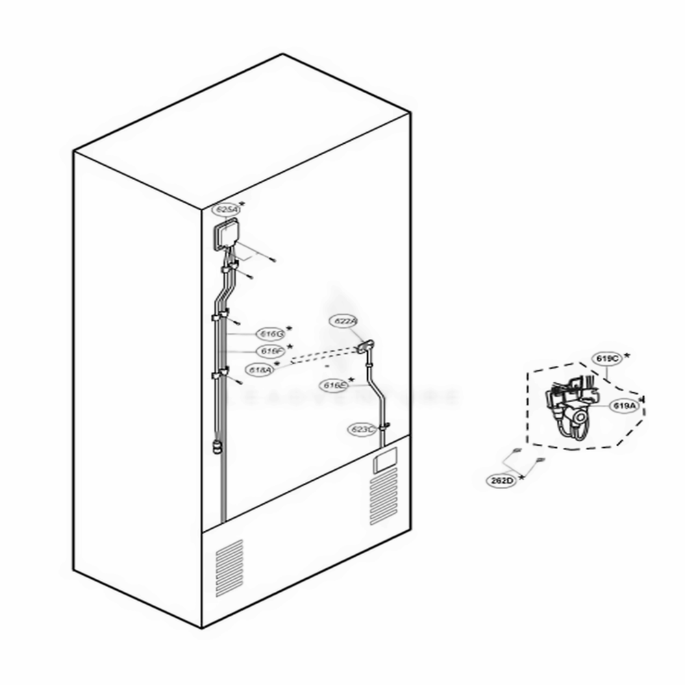 Ice And Water Parts Diagram and Parts List for LRDC20731ST ASTCLGY LG Refrigerator