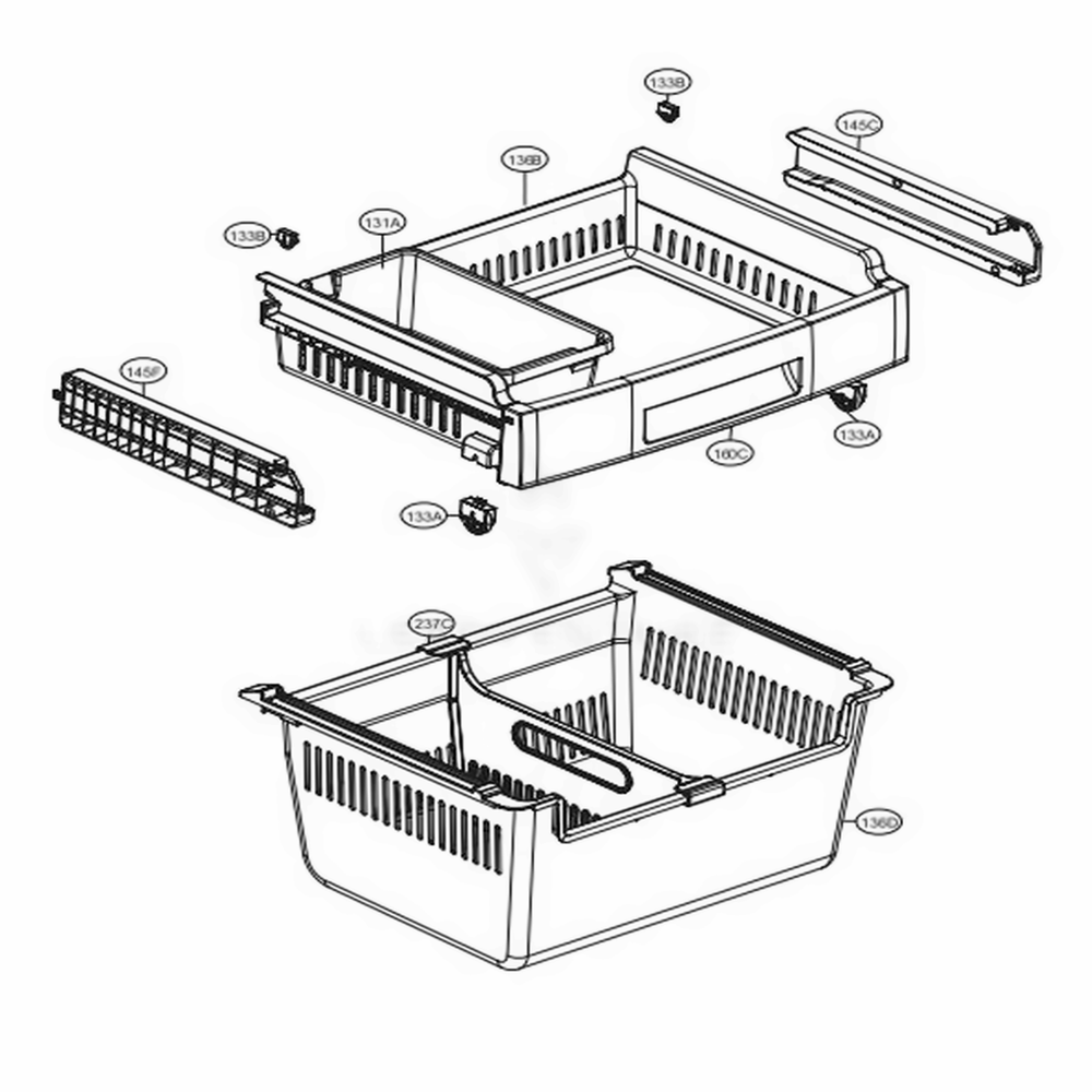 Freezer Parts Diagram and Parts List for LFC24770ST ASTCNA4 LG Refrigerator