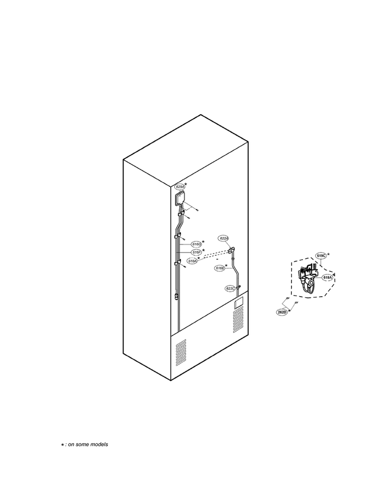 Ice & Water Parts Diagram and Parts List for LRDC20731WW  LG Refrigerator