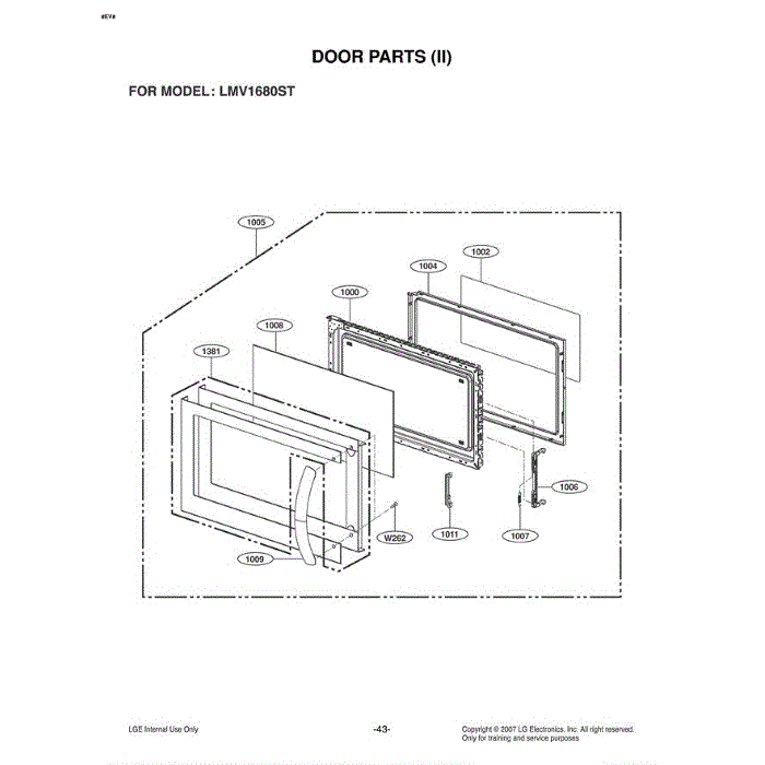 Section 2 Diagram and Parts List for LMV1680ST CSBELGA LG Microwave Oven Combo