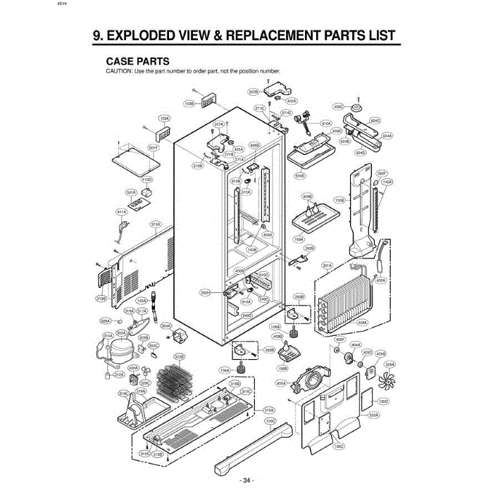 Section 2 Diagram and Parts List for LRFD25850TT ATICLGA LG Refrigerator