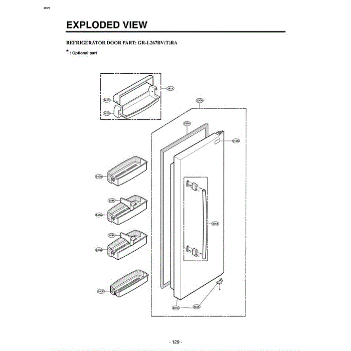Section 5 Diagram and Parts List for LRSC26912SW ASWCLGB LG Refrigerator