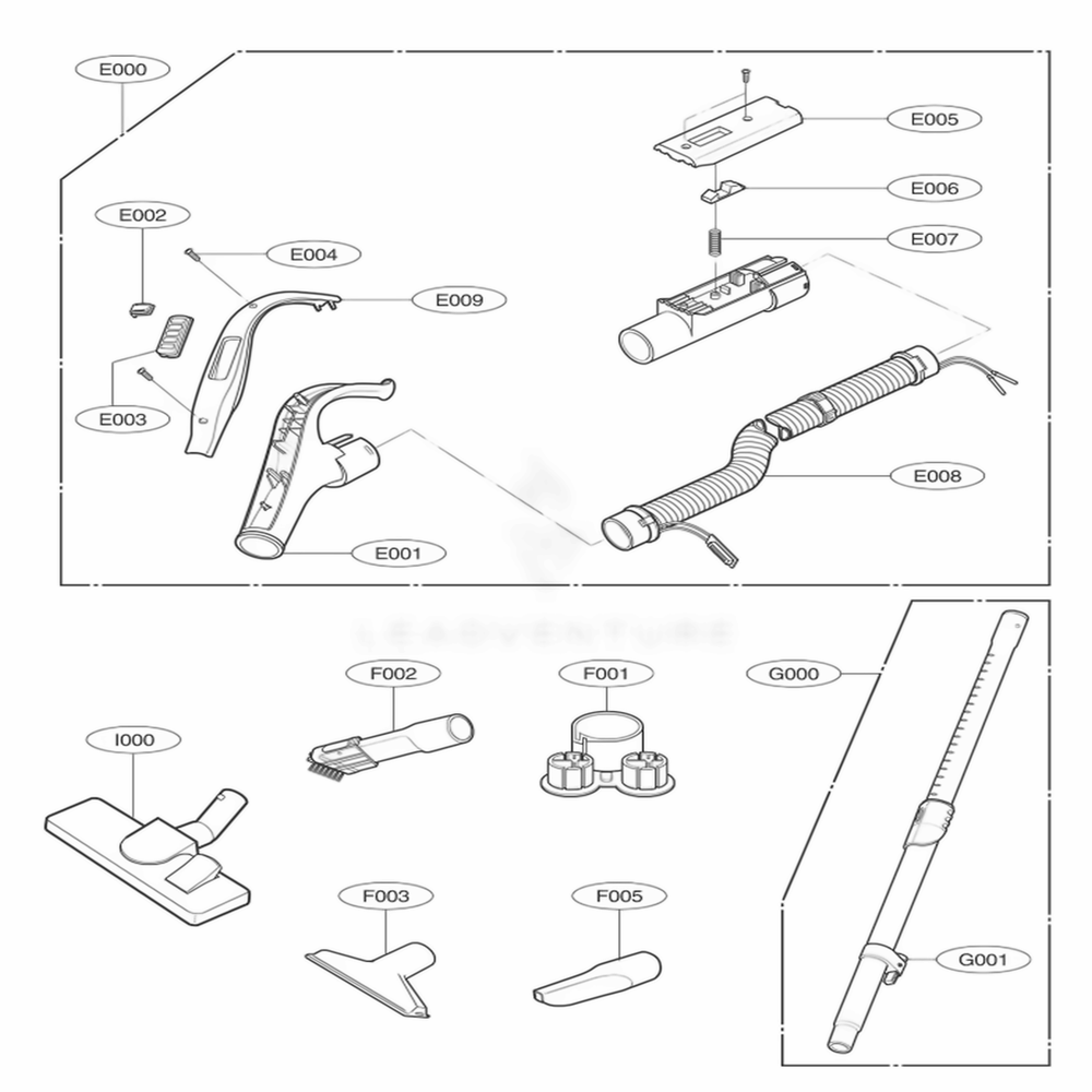 Accessory Diagram and Parts List for 21125 ANBESRC LG Canister Vacuum