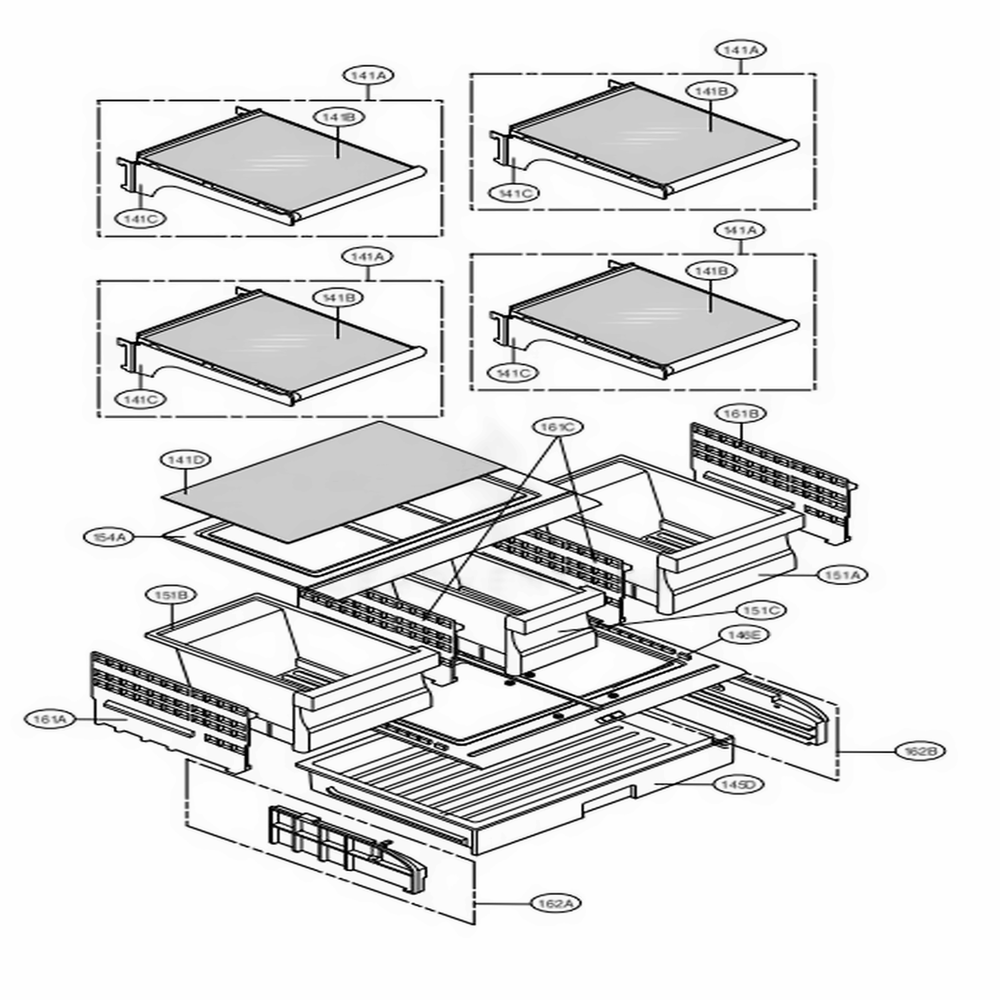 Refrigerator Parts Diagram and Parts List for LMC25785SW ASWCNA0 LG Refrigerator