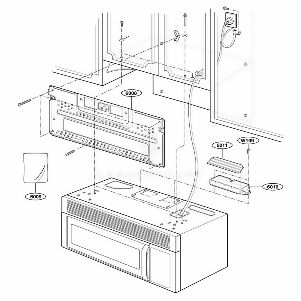 Installation Parts Diagram and Parts List for GH7155XKB ABKEWRP LG Range