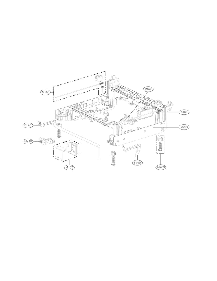 Base Assembly Parts Diagram and Parts List for LDF7774BD  LG Dishwasher