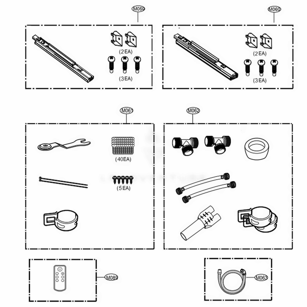 Accessories Diagram and Parts List for LUWD1CW ABWEEUS LG Laundry Accessories