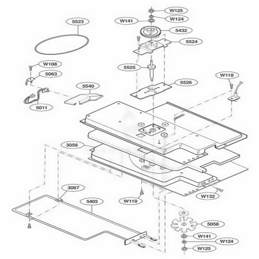 Plate Chamber Assembly Parts Diagram and Parts List for KHMC107EBT AB7EKAD LG Wall Oven