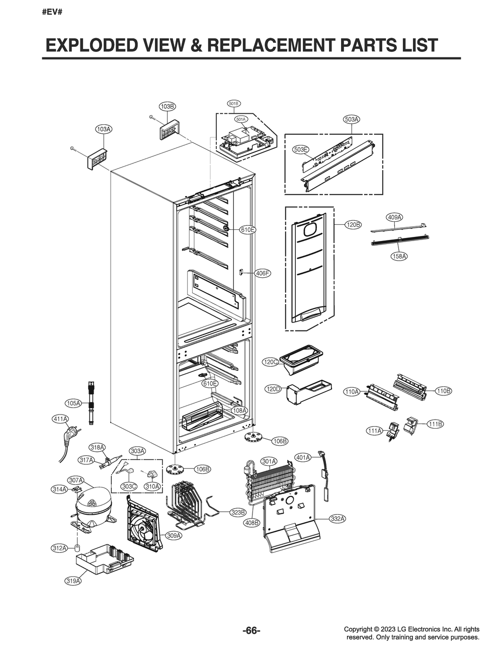 Diagram 1 Diagram and Parts List for LSBNC1021P ASWCNA1 LG Refrigerator