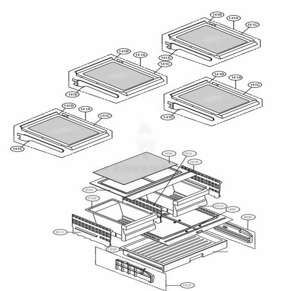 Refrigerator Parts Diagram and Parts List for LFCS25426S ASTCNA1 LG Refrigerator