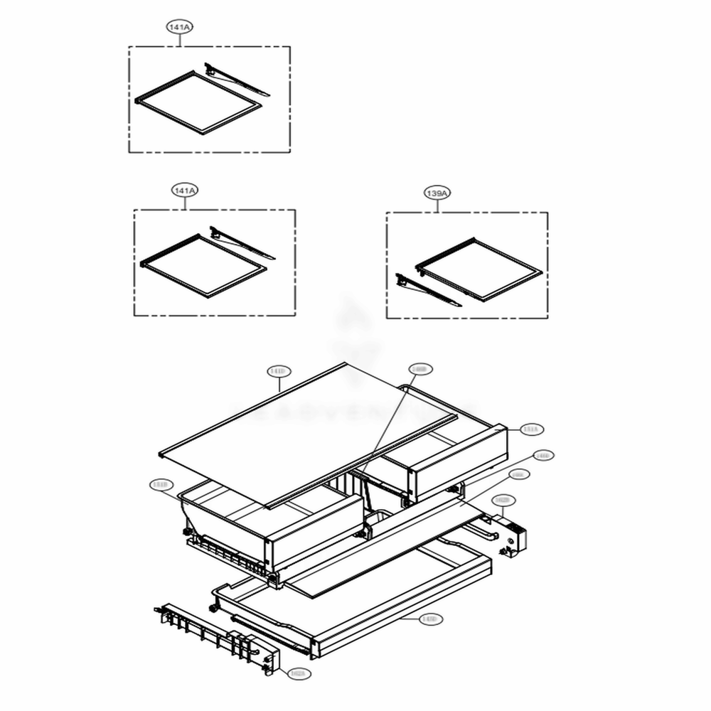 Refrigerator Parts Diagram and Parts List for LFCS28768S ASTCNA3 LG Refrigerator