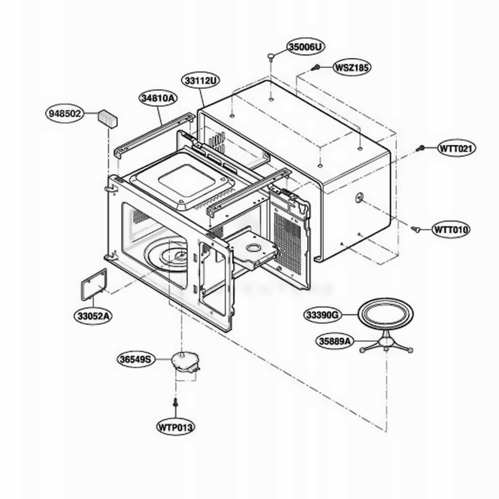 Oven Cavity Parts Diagram and Parts List for UMC1061AAW KWHEMAC LG Wall Oven