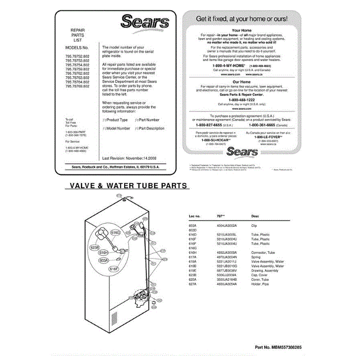 Section 4 Diagram and Parts List for 78753 AST2SER LG Refrigerator