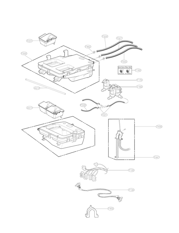 Dispenser Part Diagram and Parts List for WM5000HWA  LG Washer