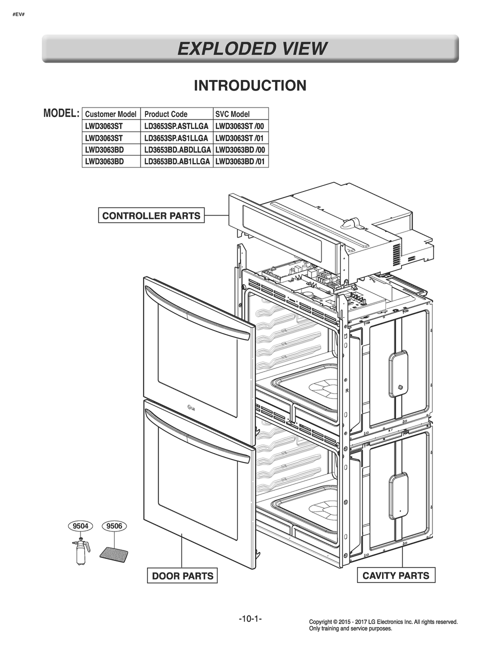 Introduction Diagram and Parts List for LD3653SP ABDLLGA LG Range