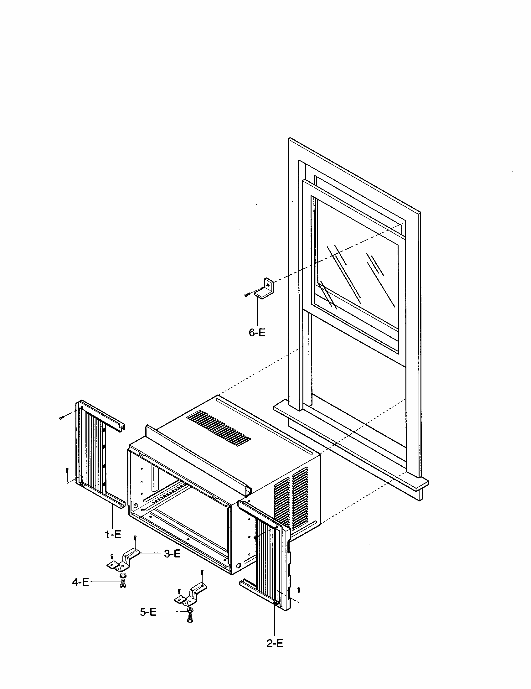 Installation Kit Diagram and Parts List for 58074121300  Kenmore Air Conditioner