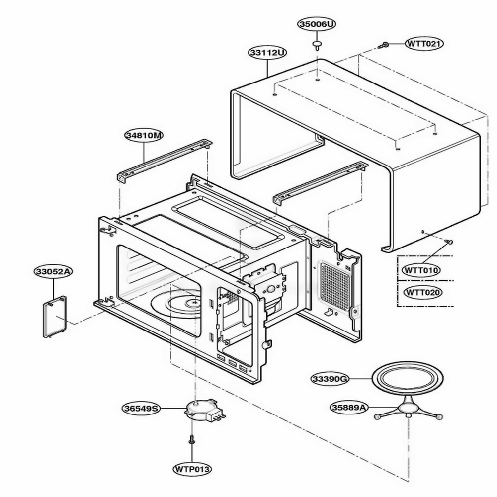 Oven Cavity Parts Diagram and Parts List for YMT4070SKB CBKEWPC LG Range