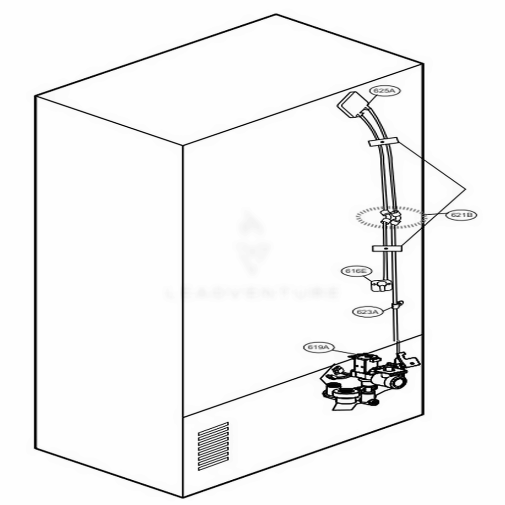 Valve And Water Tube Parts Diagram and Parts List for 74015 ANSCSE1 LG Refrigerator