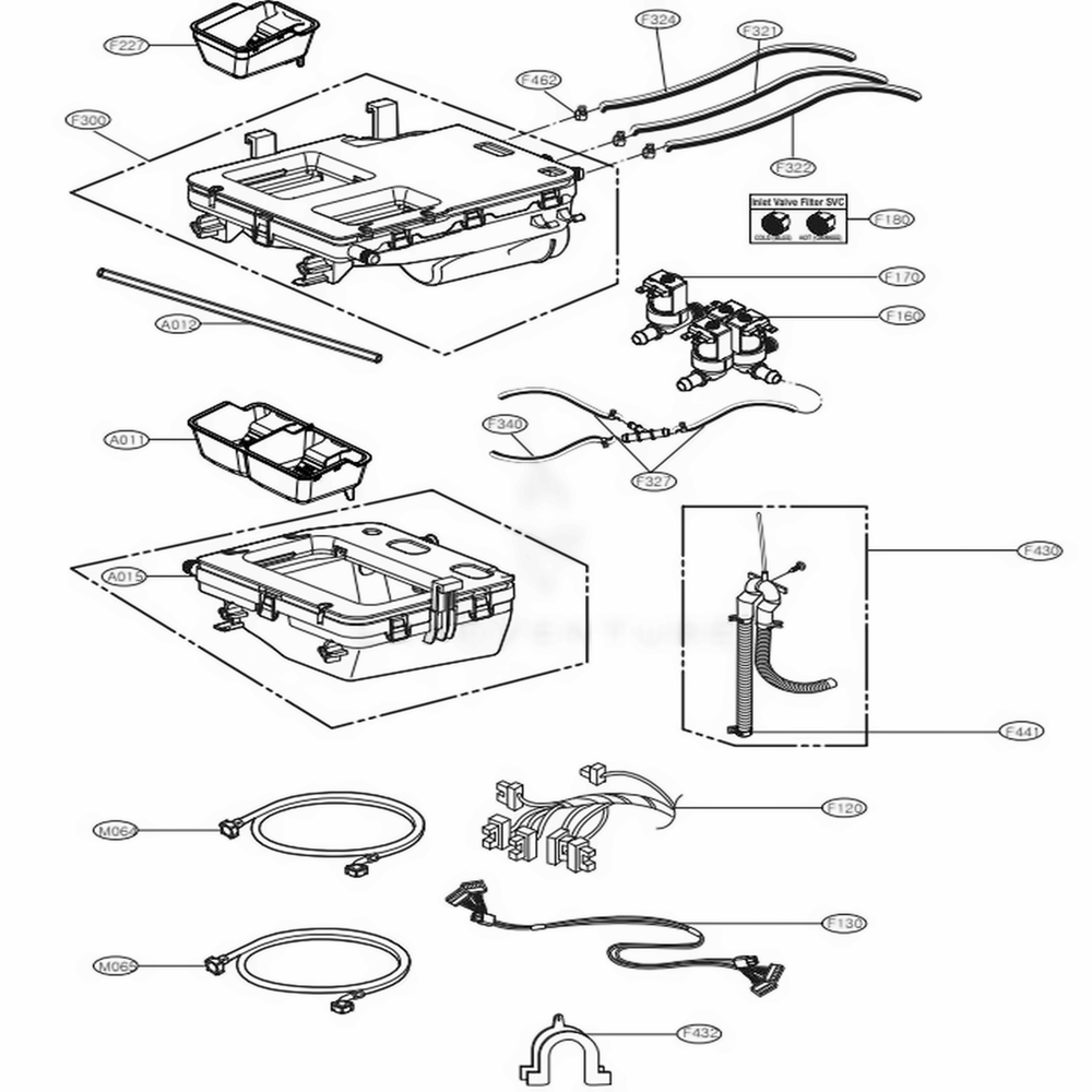Dispenser Assembly Diagram and Parts List for WM5005HKA ABSEEUS LG Washer