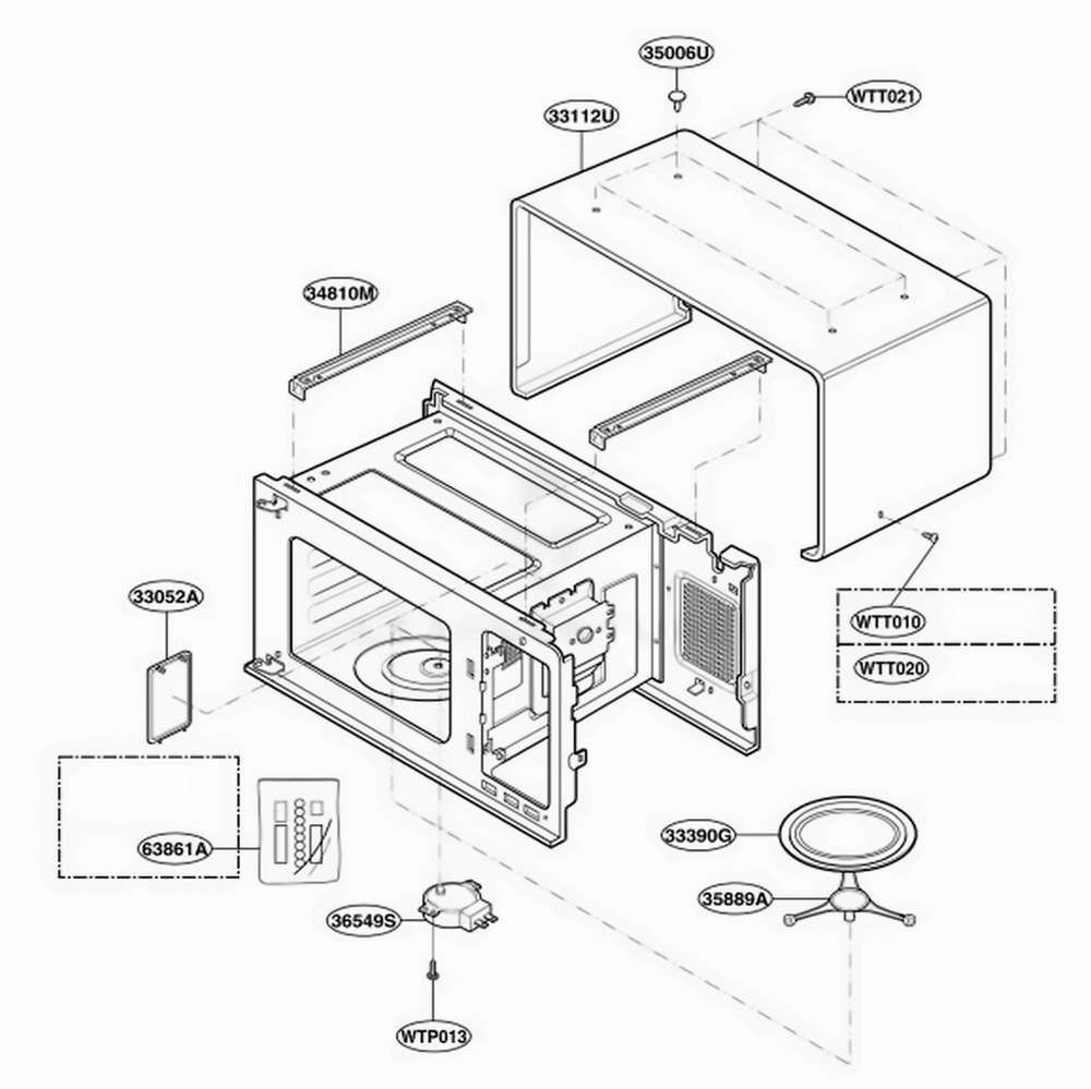Oven Cavity Parts Diagram and Parts List for MT4070SKQ CW1EWRP LG Wall Oven