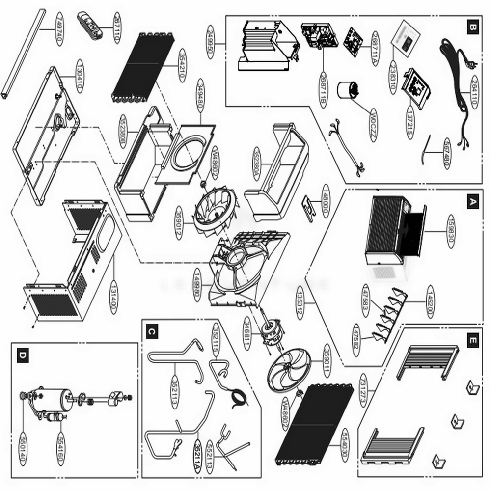 Main Diagram and Parts List for LW6017R AT1AHDP LG Air Conditioner